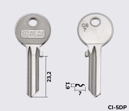 CS7 Silca заготовка ключа англійський профіль