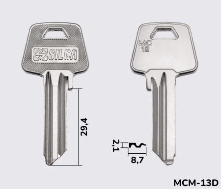MC12 Silca заготовка ключа англійський профіль