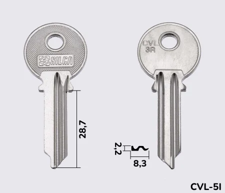 CVL3R Silca заготовка ключа англійський профіль