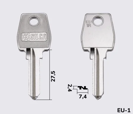 EU1R Silca заготовка ключа англійський профіль
