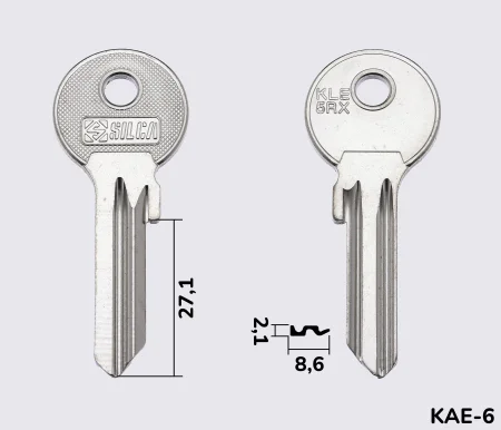 KLE5RX Silca заготовка ключа англійський профіль
