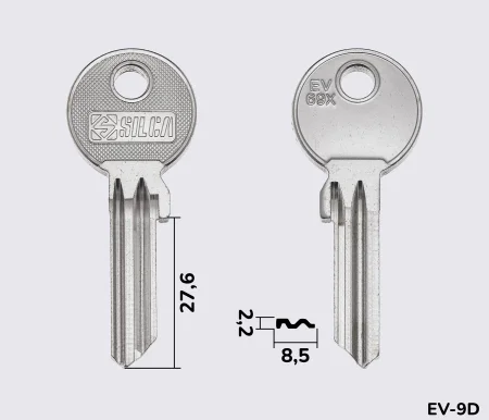 EV69X Silca заготовка ключа англійський профіль