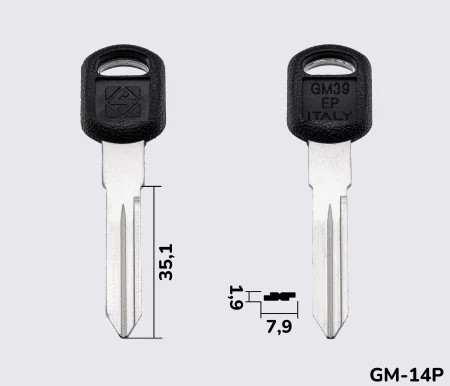 GM39EP Silca заготовка автомобільного ключа