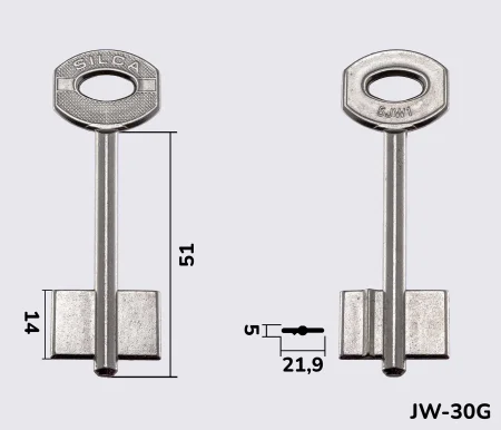 5JW1 Silca заготовка ключа бородкова