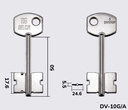 5DVN10F Silca заготовка ключа бородкова