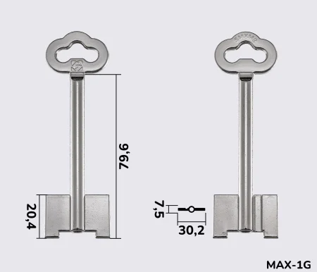 5MXM2 Silca (МАКС-1) заготовка ключа бородкова
