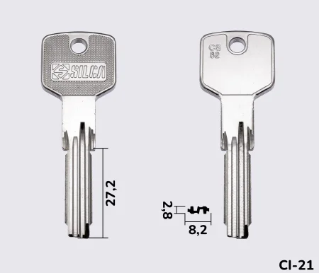 CS62 Silca заготовка лункового ключа