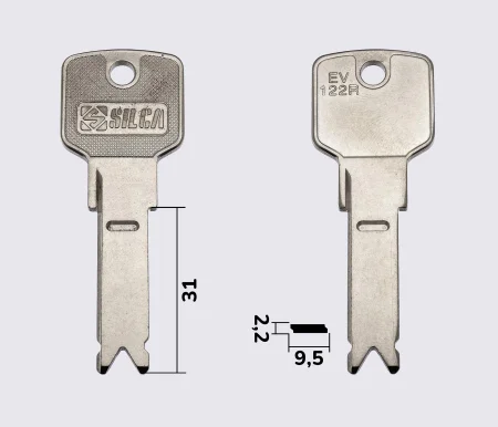 EV122R Silca заготовка лункового ключа