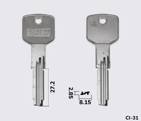 CS139 Silca заготовка лункового ключа