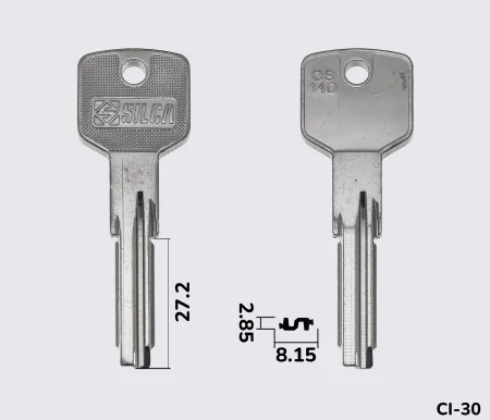 CS140 Silca заготовка лункового ключа