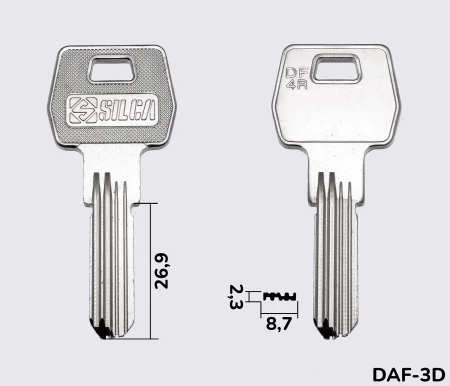 DF4R Silca заготовка лункового ключа