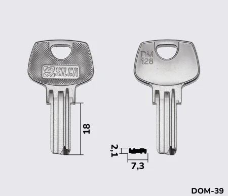 DM128 Silca заготовка луночного ключа