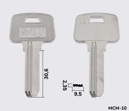MC10R Silca заготовка лункового ключа