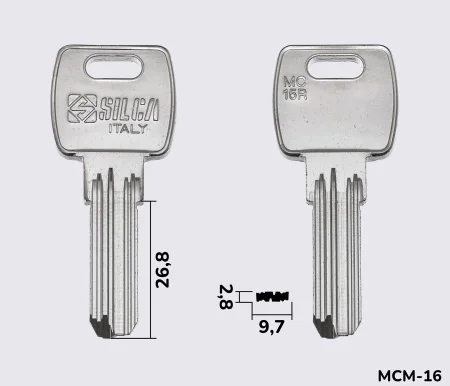 MC15R Silca заготовка лункового ключа