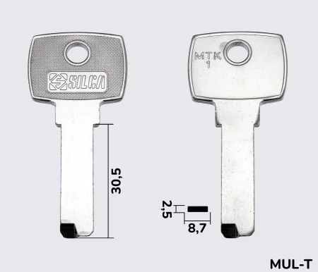 MTK1 Silca заготовка лункового ключа