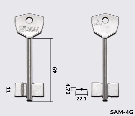5SMA1 Silca (САМ-1) заготовка ключа бородковая