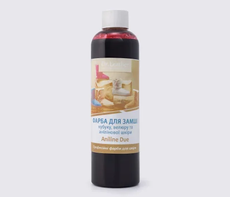 Фарба для замші, нубука та шкіри Aniline Dye Dr. Leather (Анілін дай), кол. рубіновий, 250 мл