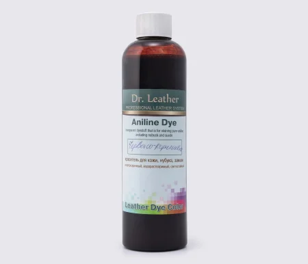 Фарба для замші, нубука та шкіри Aniline Dye Dr. Leather (Анілін дай), кол. червоно-коричневий, 250 мл