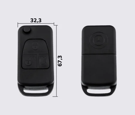 Заготовка MERCEDES викидний ключ 3 кнопки (корпус), лезо HU64P