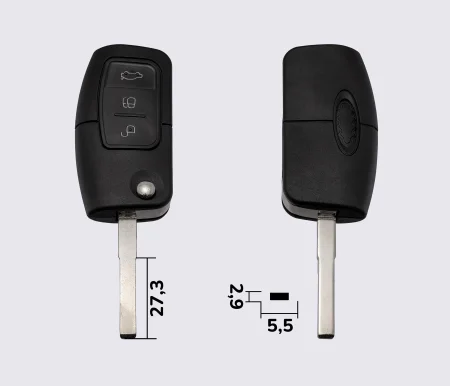 FORD  3 кнопки заготовка викидного ключа (корпус)