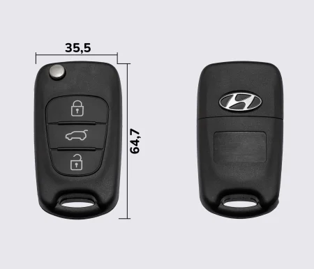 HYUNDAI I30-35 на 3 кнопки заготовка викидного ключа (корпус)