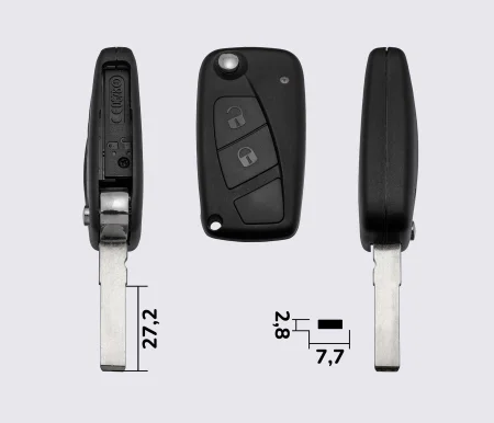 FIAT 2 кнопки заготовка викидного ключа (корпус)
