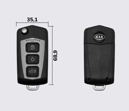 Заготовка KIA CARENS викидний ключ 3 кнопки (корпус)