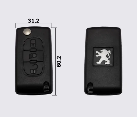 Заготовка PEUGEOT викидний ключ 3 кнопки (корпус) лезо VA2T