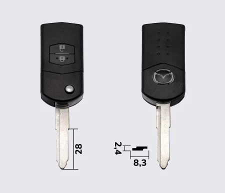 Заготовка MAZDA ORIGINAL викидний ключ 2 кнопки (корпус)