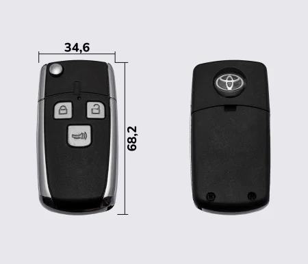 TOYOTA COROLLA викидний ключ 3 кнопки (корпус) 2 покоління, заготовка ключа
