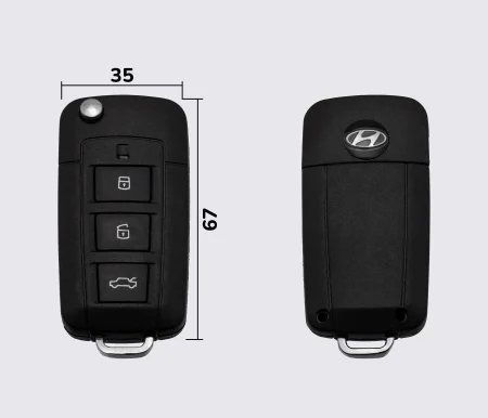 Заготовка HYUNDAI викидний ключ 3 кнопки (корпус)