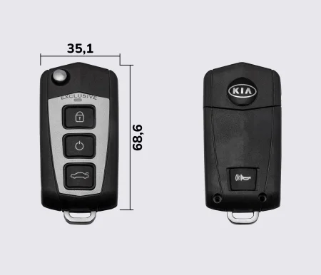 Заготовка KIA CERATO викидний ключ 3 кнопки +1 кнопка (PANIC) (корпус) KOREA style