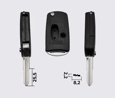 MITSUBISHI GRANDIS, LANCER викидний ключ 3 кнопки (корпус) заготовка ключа