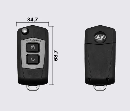 Заготовка HYUNDAI SANTA FE викидний ключ 2 кнопки (корпус), з кріпленням на корпусі батареї