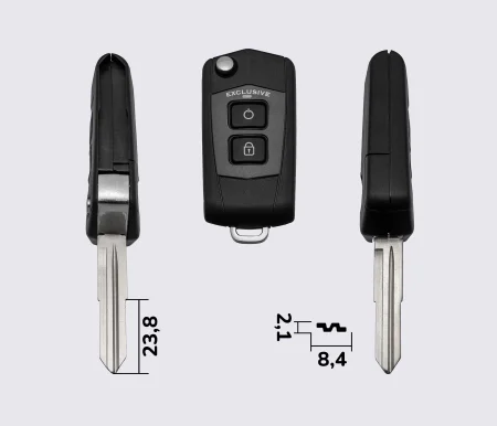 Заготовка HYUNDAI SANTA FE викидний ключ 2 кнопки (корпус)