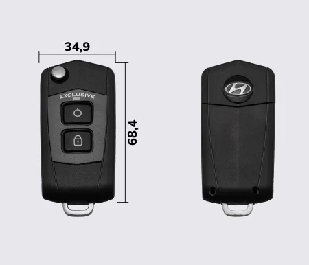 Заготовка HYUNDAI SANTA FE викидний ключ 2 кнопки (корпус)