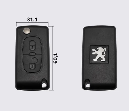PEUGEOT викидний ключ 2 кнопки (корпус) лезо HU83 заготовка ключа