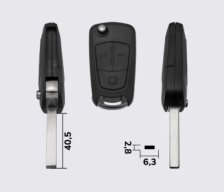 OPEL Astra, Omega, Vectra 3 кнопки заготовка викидного ключа (корпус)