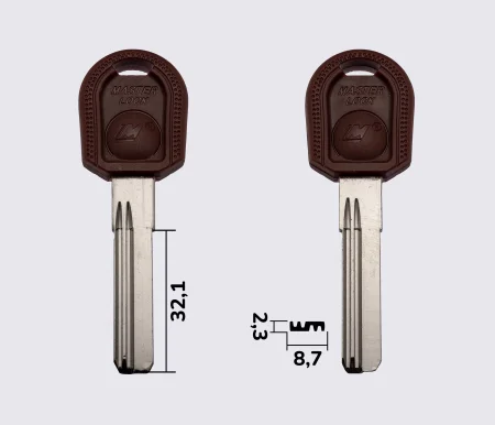 MASTER LOCK 32мм з довгим упором заготовка ключа з пластиковою ручкою