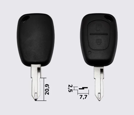 RENAULT 2 кнопки (корпус), лезо NE73,заготовка ключа