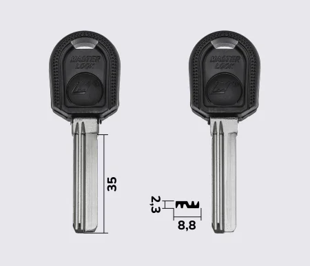 MASTER LOCK з пластиковою ручкою (латунь) заготовка ключа