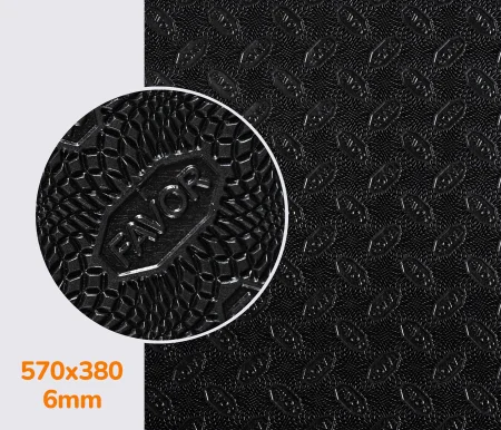 Резина набоечная FAVOR, р. 570*380*6мм, цв. чёрный black