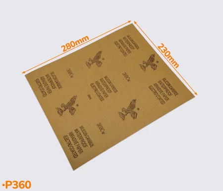 Листовая наждачная бумага / шкурка Р360, р.230х280 мм 00-204/360