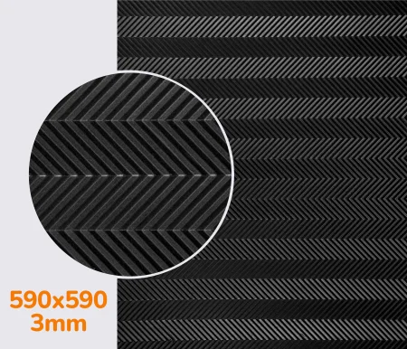 Резина подметочная каучуковая Wave Rubber, р. 590*590*3.0 мм, цв. чёрный
