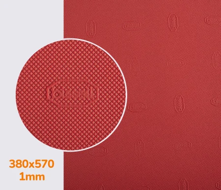 050 (1mm) bissell, цв. тём. красный (№62), р. 380*570*1 мм - резина подметочная/профилактика листовая