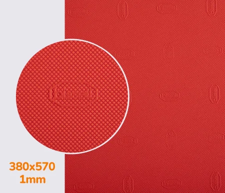 050 (1mm) bissell, цв.красный (№17), р. 380*570*1 мм - резина подметочная/профилактика листовая