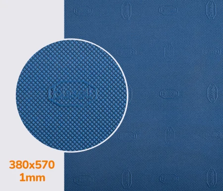 050 (1mm) bissell, цв. синий, р. 380*570*1 мм - резина подметочная/профилактика листовая