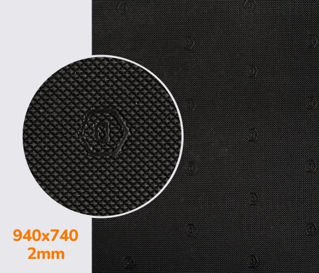 Резина подметочная "D" (Dunlop) р. 940*740*2мм, цв. чёрный