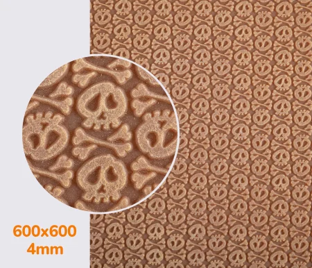 Резина каучуковая FAVOR - SKULLS, р. 600*600*4мм, цв. бежевый