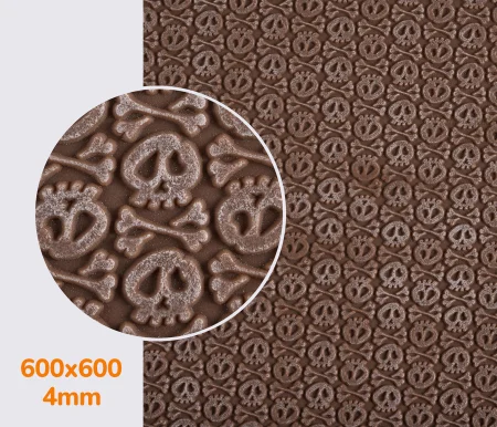 Резина каучуковая FAVOR - SKULLS, р. 600*600*4мм, цв. тропик